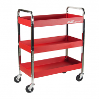 Тележка инструментальная красная с открытым отсеком JTC  3 секции
